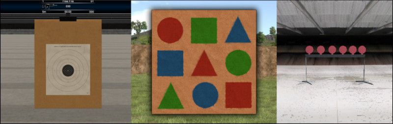 Virtual reality shooting targets