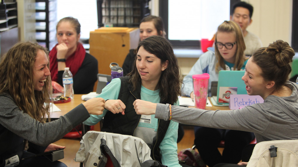 Masters students in classroom