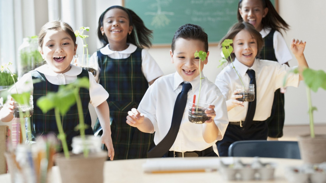students in school uniforms