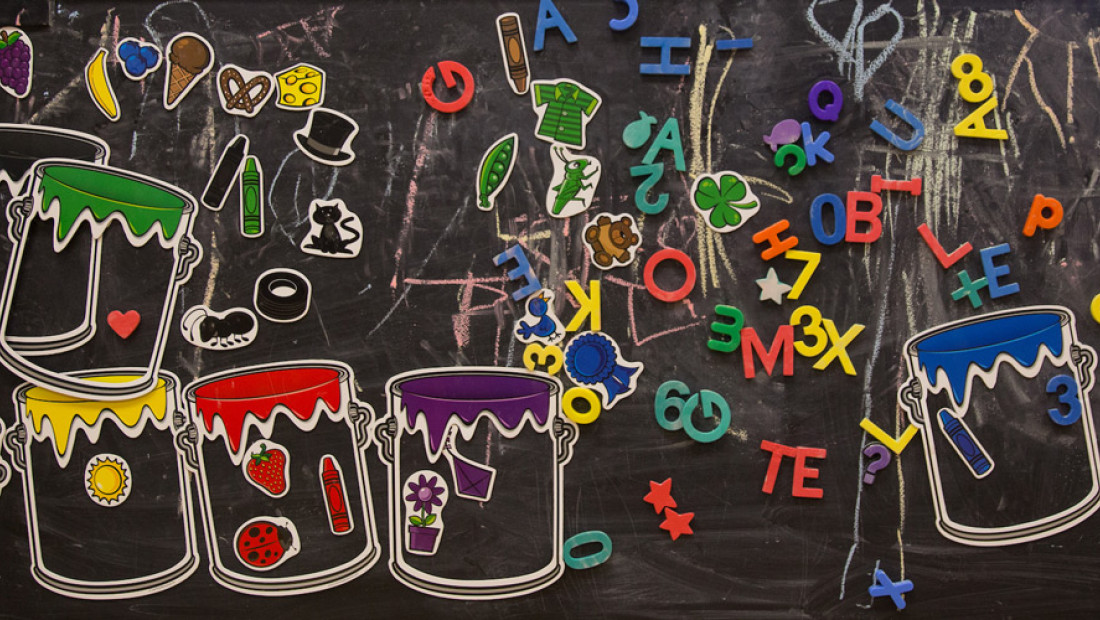 chalkboard with magnet art