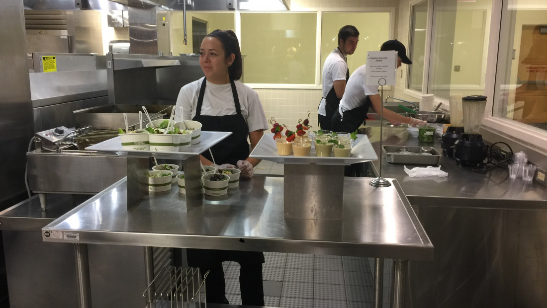 students in test kitchen