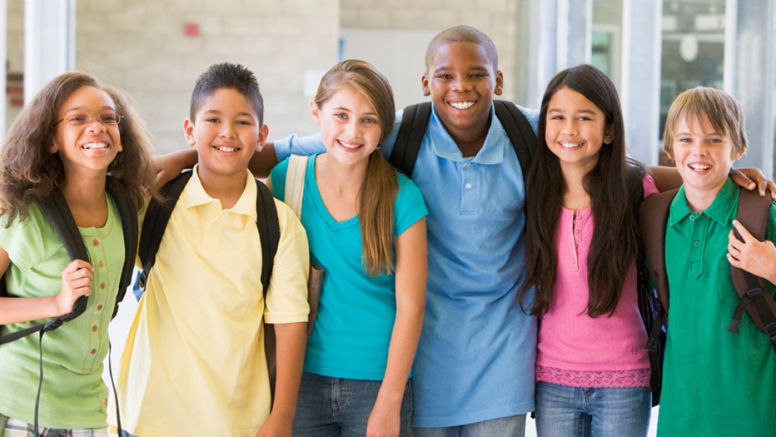middle school students in a group