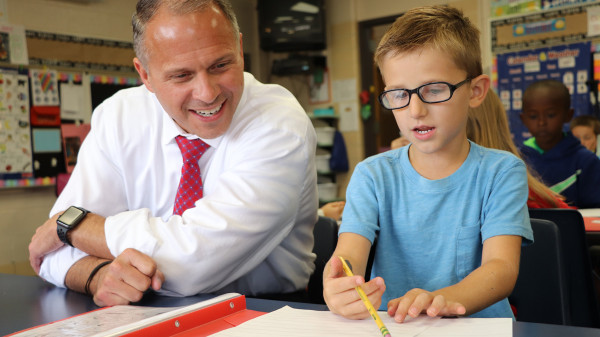 Hilliard superintendent and student