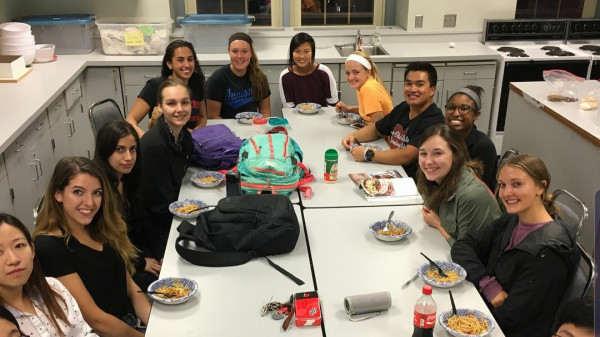 Interns at table