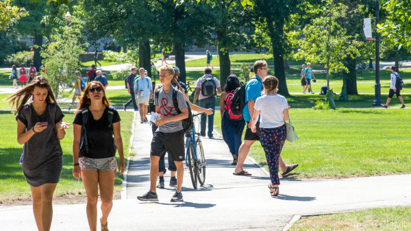 students walking