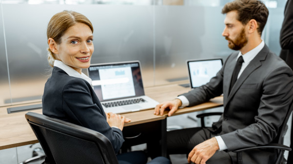 white collar employees in an office