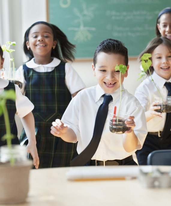 students in school uniforms