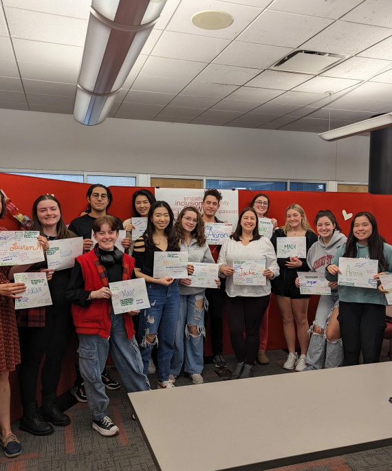 Students and staff of the Dennis Learning Center academic coaching team