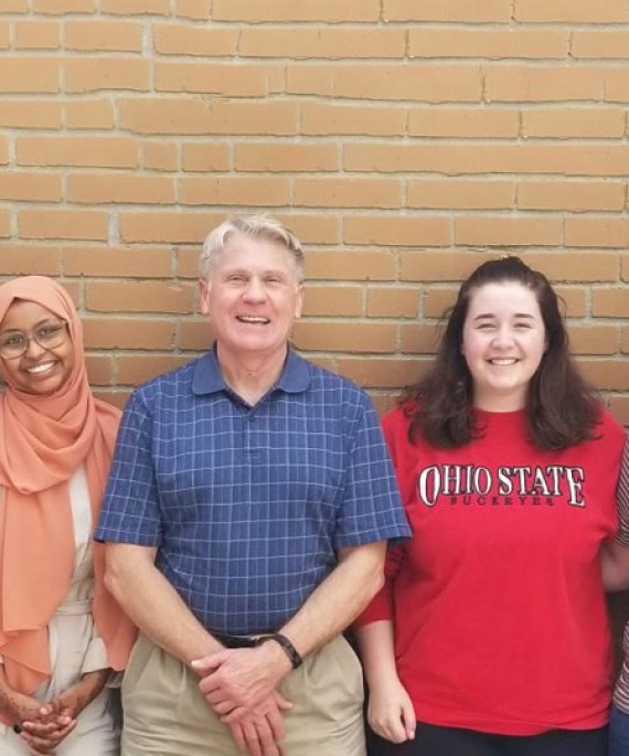 Folden with students