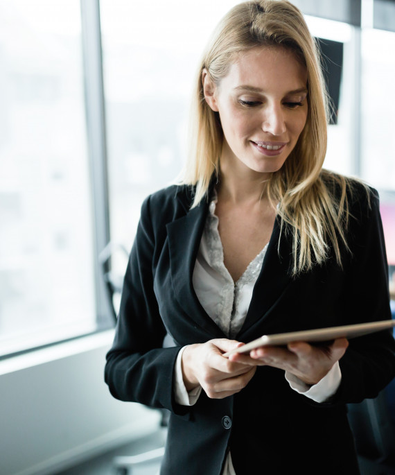 business woman with clipboard