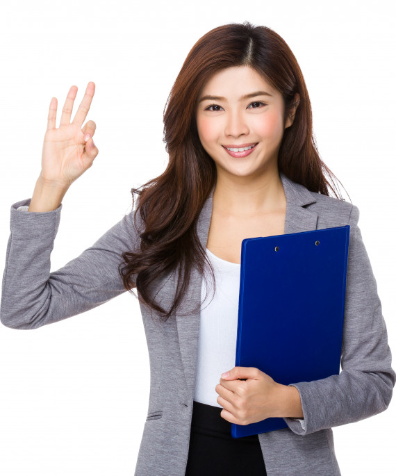 businesswoman with clipboard