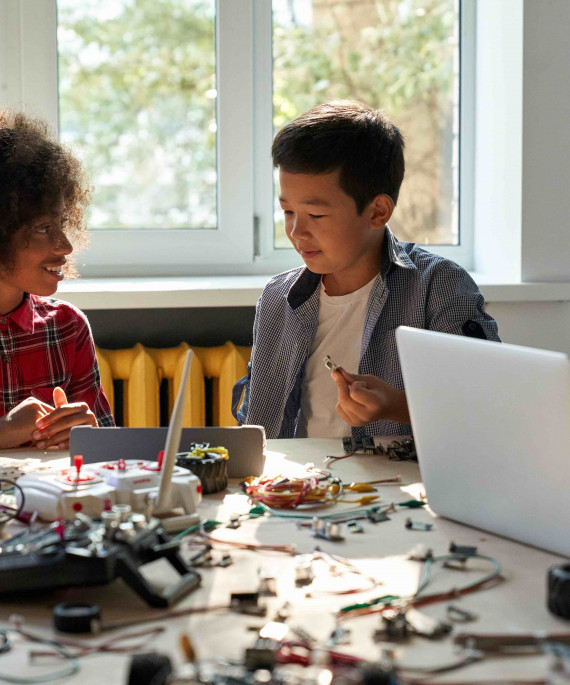 diverse students in computer technology lab