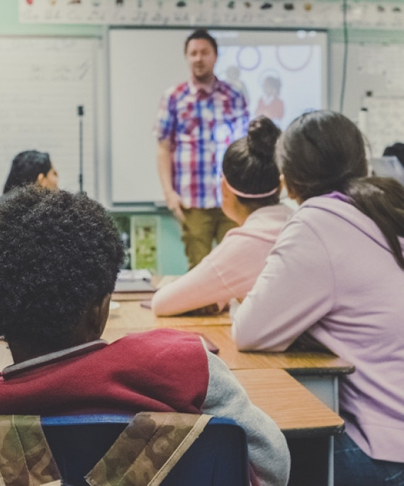 teacher in front of class