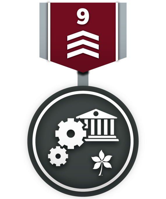 Higher education administration badge ranking 9