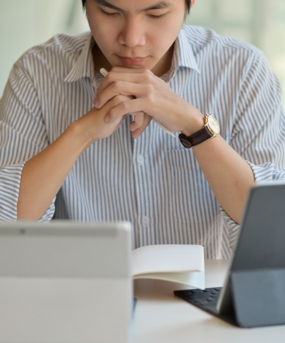 teacher preparing to teach online