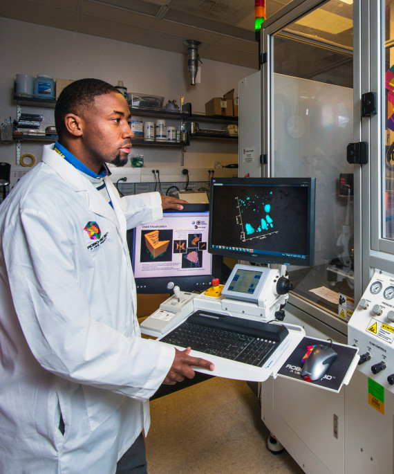 researcher working in lab