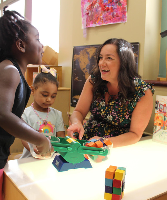 Schoenbaum Family Center in the classroom working with children