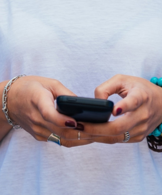 woman using a smartphone